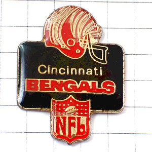 ピンバッジ・アメフトＮＦＬシンシナティベンガルズのヘルメット赤 CINCINNATI BENGALS