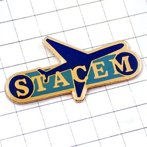 ピンバッジ・青い飛行機ブルー旅客機STACEM