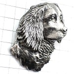 ピンバッジ・ゴールデンレトリバー犬の顔ピューター製シルバー銀色 SILVER PEWTER  A-R-BROWN DOG