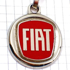 キーホルダー・フィアット車ロゴ臙脂えんじ色エンブレム FIAT ITALIA ITALY