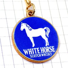 キーホルダー・白い馬ホワイトホース酒スコッチウイスキー WHITE-HORSE SCOTCH WHISKY SCOTLAND