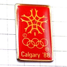 ピンバッジ・カルガリー五輪オリンピック赤カナダ1988年ビンテージ中古品 CALGARY-1988 CANADA