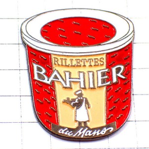 ピンバッジ・お惣菜の容器シェフお肉屋さん印 BAHIER RILLETTES PATE FRANCE