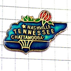 ピンバッジ・テネシー州/USAアメリカ地図型ナッシュビル米国 NASHVILLE TENNESSEE