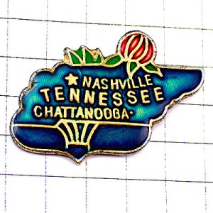 ピンバッジ・テネシー州/USAアメリカ地図型ナッシュビル米国 NASHVILLE TENNESSEE