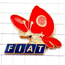 ピンバッジ・赤い蝶々フィアット車チョウチョウ FIAT