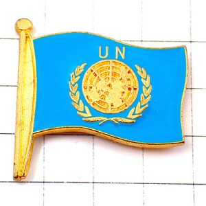 ピンバッジ・国連UN国際連合ブルー青い旗 UNITED-NATIONS