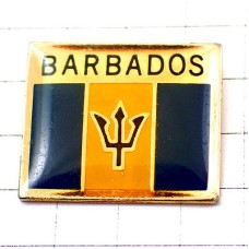 ピンバッジ・バルバドス国旗トライデント三叉矛 BARBADOS ISLAND