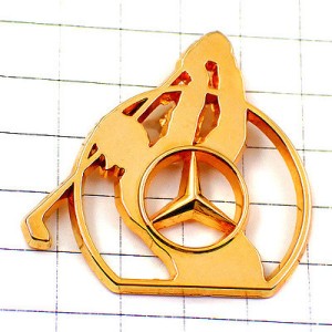 ピンバッジ・メルセデスベンツとゴルファー車ゴールド金色 MERCEDES-BENZ GERMANY