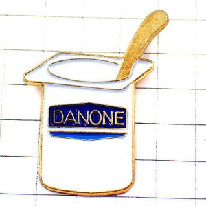 ピンバッジ・ダノン乳製品ヨーグルト容器スプーンの柄 DANONE