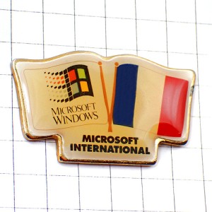 ピンバッジ・ウインドウズWINDOWSマイクロソフト社フランス国旗 MICROSOFT-INTERNATIONAL