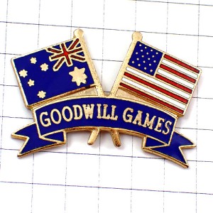 ピンバッジ・オーストラリア国旗アメリカ星条旗/USAグッドウィルゲームズ試合 AUSTRALIA USA GOODWILL-GAMES