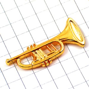 ピンバッジ・トランペット金色ゴールド音楽ミュージック楽器 TRUMPET