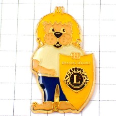 ピンバッジ・ライオンズクラブＬの紋章Ｔシャツのライオンくん LIONS-CLUB DRAVEIL