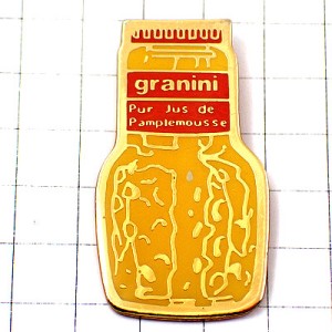 ピンバッジ・グレープフルーツのジュース瓶 GRANINI PAMPLEMOUSSE