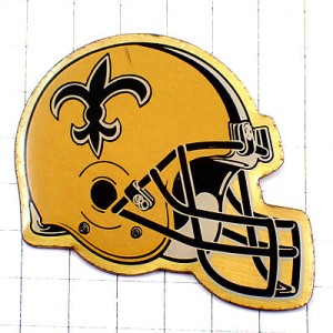 ピンバッジ・アメフト百合の紋章ニューオリンズセインツのヘルメットUSA NEW-ORLEANS SAINTS HELMET