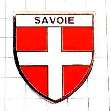 ピンバッジ・サヴォワ県の白い十字の紋章 SAVOIE FRANCE