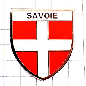 ピンバッジ・サヴォワ県の白い十字の紋章 SAVOIE FRANCE