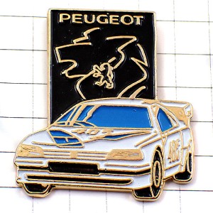 ピンバッジ・プジョー白い車４０５ PEUGEOT-405 PEUGEOT FRANCE