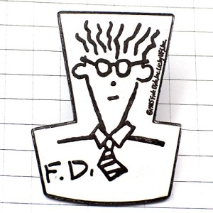 ピンバッジ・フィドディド漫画キャラクター眼鏡にネクタイ男の子 FIDO-DIDO UFS