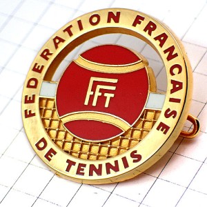 ブローチ・テニスボール球とネット網 FFT FEDERATION-FRANCAISE-DE-TENNIS FRANCE