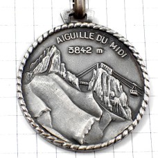 キーホルダー・エギーユデュミディ針峰モンブラン山シルバー銀色 AIGUILLE-DU-MIDI MONT-BLANC CHAMONIX FRANCE