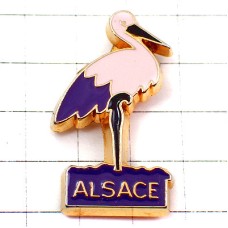 ピンバッジ・アルザス鳥コウノトリ一羽 CIGOGNE ALSACE FRANCE