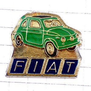 ピンバッジ・フィアット５００チンクエチェント緑色グリーン車 FIAT-500 CINQUECENTO FIAT ITALIA ITALY