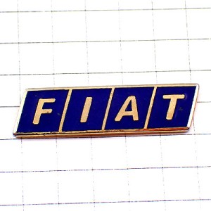 ピンバッジ・フィアット車エンブレムFIAT金色ゴールド紺色ロゴ FIAT ITALIA ITALY