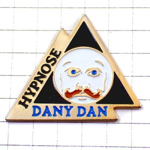 ピンバッジ・青い目にヒゲの男ダニーダン催眠術 HYPNOSE DANY-DAN FRANCE