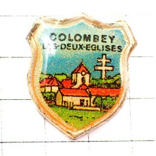 ピンバッジ・ドゴール将軍の家のある村ロレーヌの十字コロンベ紋章 COLOMBEY FRANCE