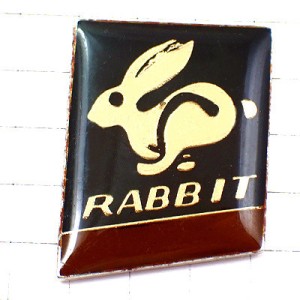 ピンバッジ・走るウサギ兎うさぎ RABBIT