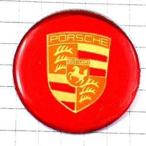 ピンバッジ・ポルシェ車エンブレム赤ロゴ PORSCHE GERMANY