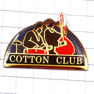 ピンバッジ・コットンクラブ音楽ジャズバンド楽器ウッドベース太鼓 COTTON-CLUB JAZZ