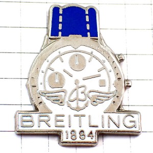 ピンバッジ・ブライトリング腕時計ブルー青いベルト BREITLING SWISS