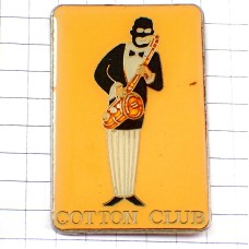 ピンバッジ・コットンクラブ音楽ジャズ楽器サックス奏者サクソフォン COTTON-CLUB JAZZ