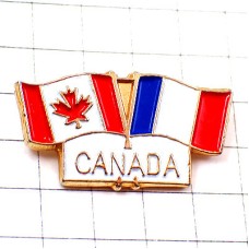 ピンバッジ・カナダとフランスの国旗トリコロール楓 CANADA FRANCE FLAG