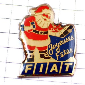 ピンバッジ・フィアット車サンタクロースのおじいさんクリスマス FIAT ITALIA ITALY