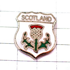 ピンバッジ・アザミ緑の葉スコットランド紋章 SCOTLAND THISTLE