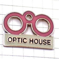 ピンバッジ・ピンク色の円縁のメガネ眼鏡 OPTIC-HOUSE