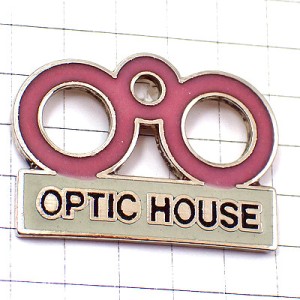 ピンバッジ・ピンク色の円縁のメガネ眼鏡 OPTIC-HOUSE