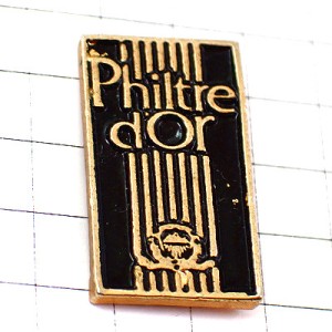 ピンバッジ・金のフィルターコーヒー珈琲豆 CAFE PHILTRE-DOR