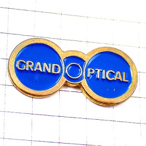 ピンバッジ・メガネ眼鏡ブルーレンズ青 GRAND-OPTICAL