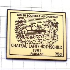 ピンバッジ・シャトーラフィットロートシルト葡萄酒ラベル型ワイン CHATEAU-LAFITE-ROTHSCHILD PAUILLAC BORDEAUX