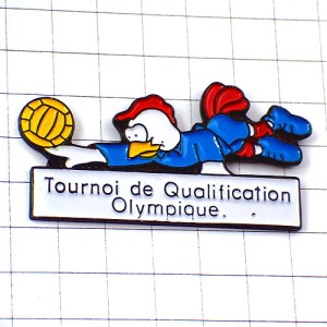 ピンバッジ・バレーボール選手ニワトリ雄鶏レシーブ FFVB FEDERATION-FRANCAISE-DE-VOLLEYBALL