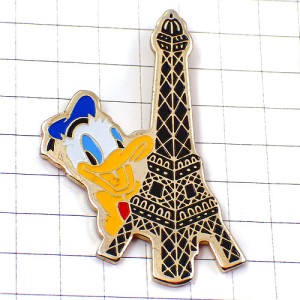 ピンバッジ・エッフェル塔ドナルドダック/USAディズニー DONALD EIFFEL-TOWER EURODISNEY