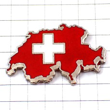 ピンバッジ・スイス国旗柄の地図型 SWISS MAP