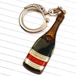 キーホルダー・シャンパーニュ酒シャンパン瓶型 CHAMPAGNE GEISMANN EPERNAY FRANCE