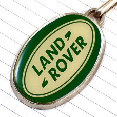 キーホルダー・ランドローバー車エンブレム緑シルバー銀色 ROVER RANGE-ROVER LAND-ROVER ENGLAND