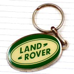 キーホルダー・ランドローバー車エンブレム緑シルバー銀色 ROVER RANGE-ROVER LAND-ROVER ENGLAND